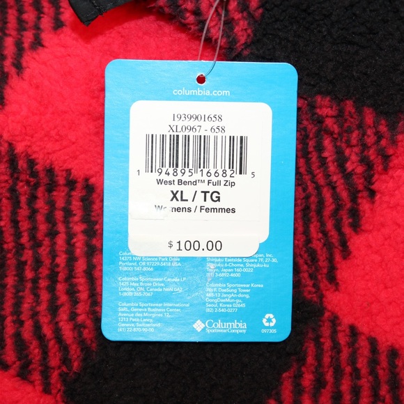 Columbia Buffalo plaid fleece jacket (women’s XL) (NWT) - Picture 10 of 11